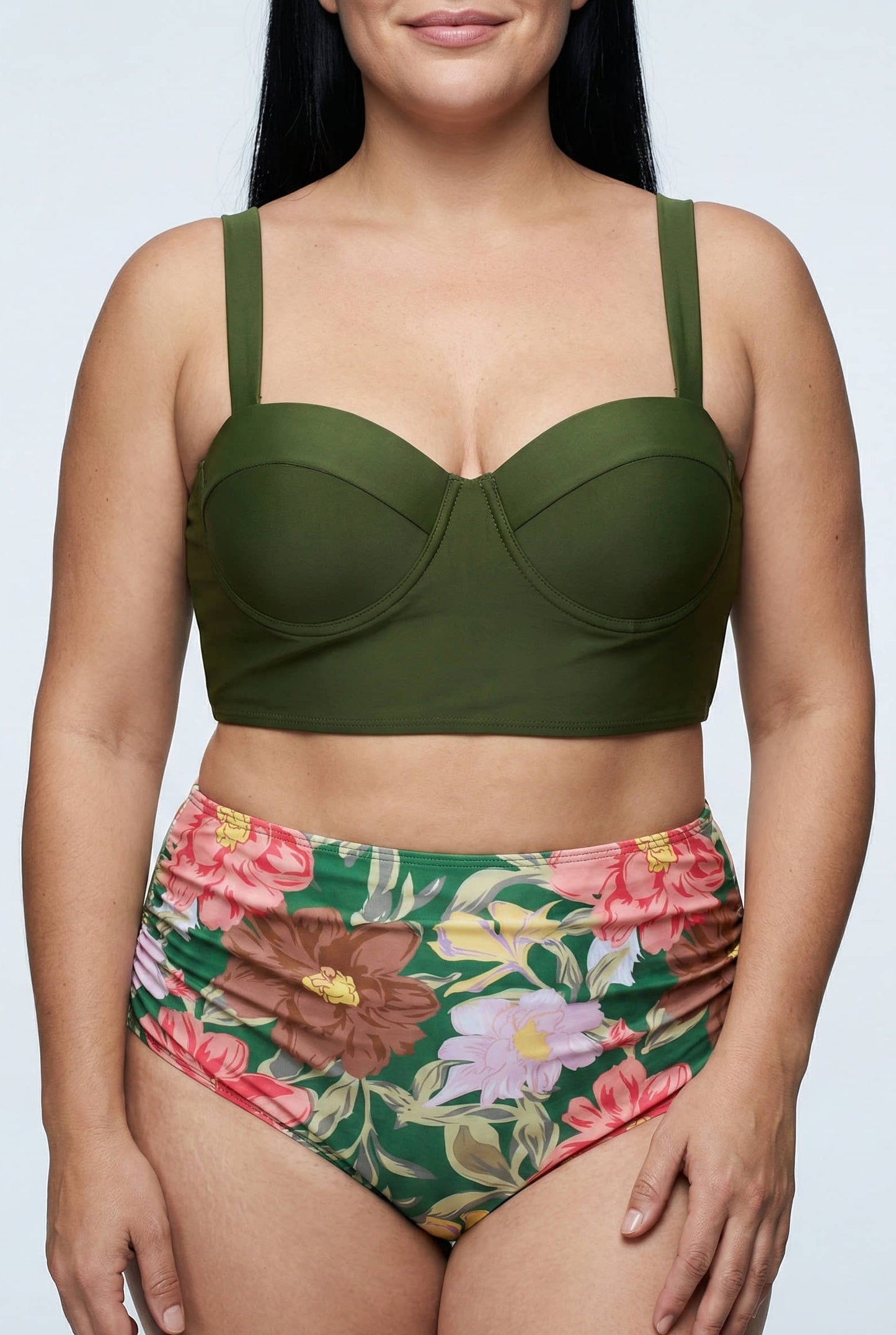 Bikini Plus Size con Amarre en el Cuello y cintura alta Ref: 0658