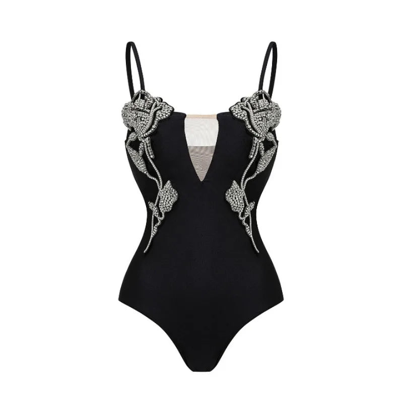 Conjunto de Enteriza con Bordados y Falda Larga con Abertura Ref: 0566