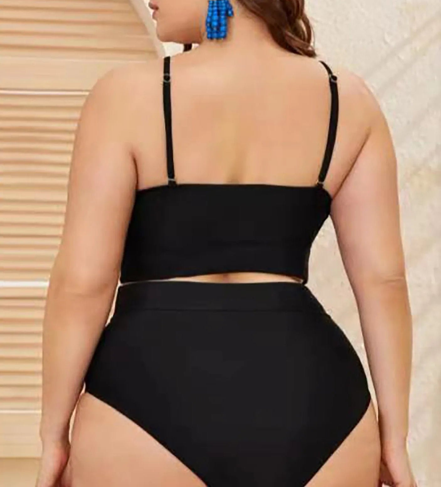 Bikini Plus Size con Escote Halter y Recortes en Tul Ref: 0651