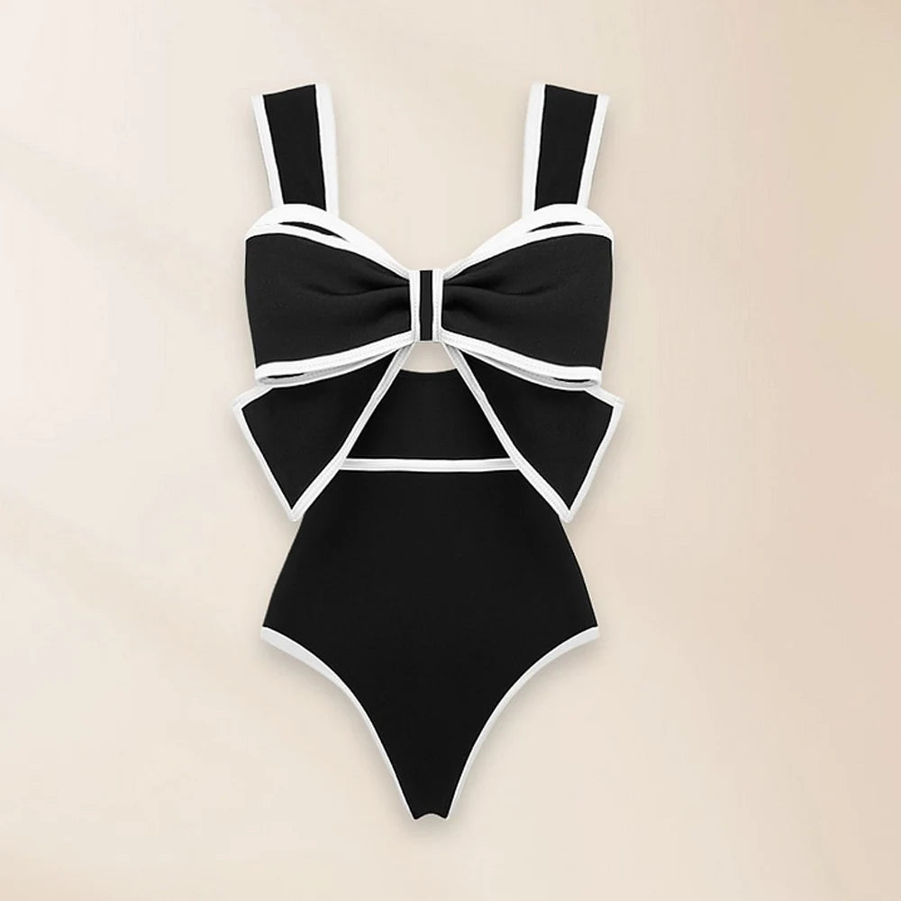 Conjunto de Enteriza con Lazo Frontal y Falda Midi de Lunares Ref: 0565