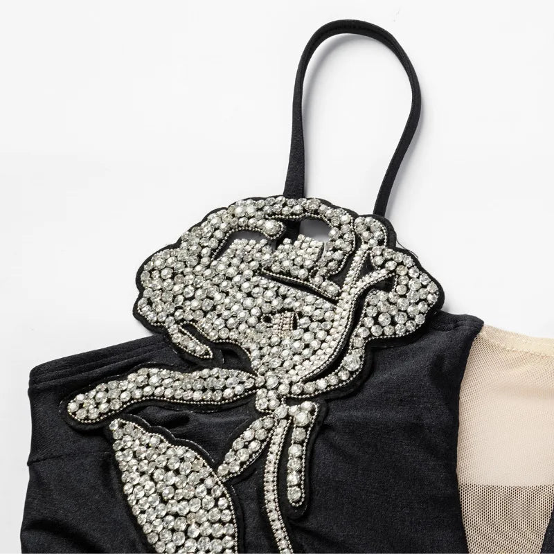 Conjunto de Enteriza con Bordados y Falda Larga con Abertura Ref: 0566