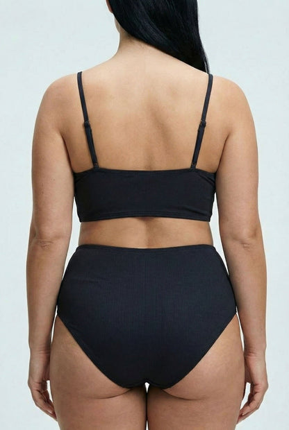 Bikini Plus Size con Top Cruzado y Cintura Alta Ref: 0656