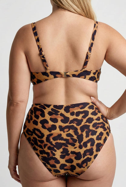 Bikini Plus Size con Estampado Animal Print y Lazo Frontal Ref: 0702