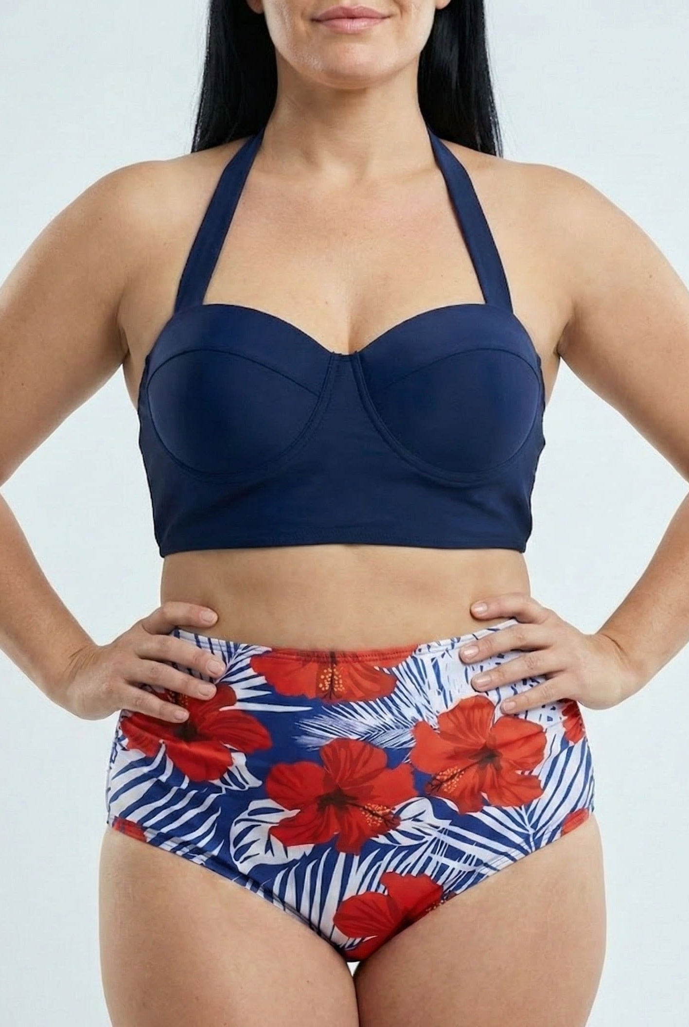 Bikini Plus Size con Amarre en el Cuello y cintura alta Ref: 0658
