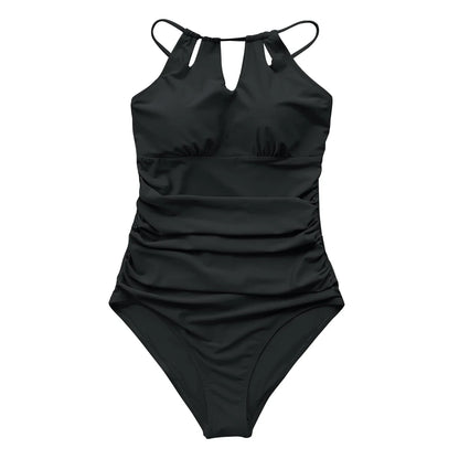 Enteriza con Cuello Halter y Recortes Frontales Ref: 0472