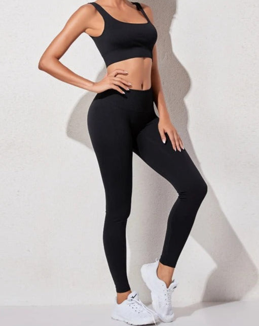 Conjunto Deportivo con Top y Calza de Tejido Acanalado Ref: 1012