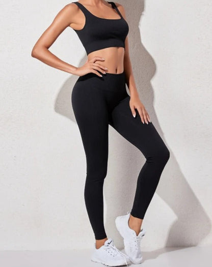 Conjunto Deportivo con Top y Calza de Tejido Acanalado Ref: 1012