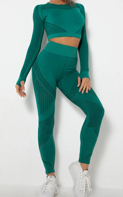 Conjunto Deportivo Con Blusa De Manga Larga Y Calza Texturada Ref: 1048
