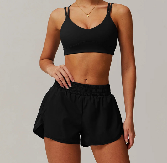 Conjunto Deportivo con Top de Tiras Dobles y Short Ref: 1063