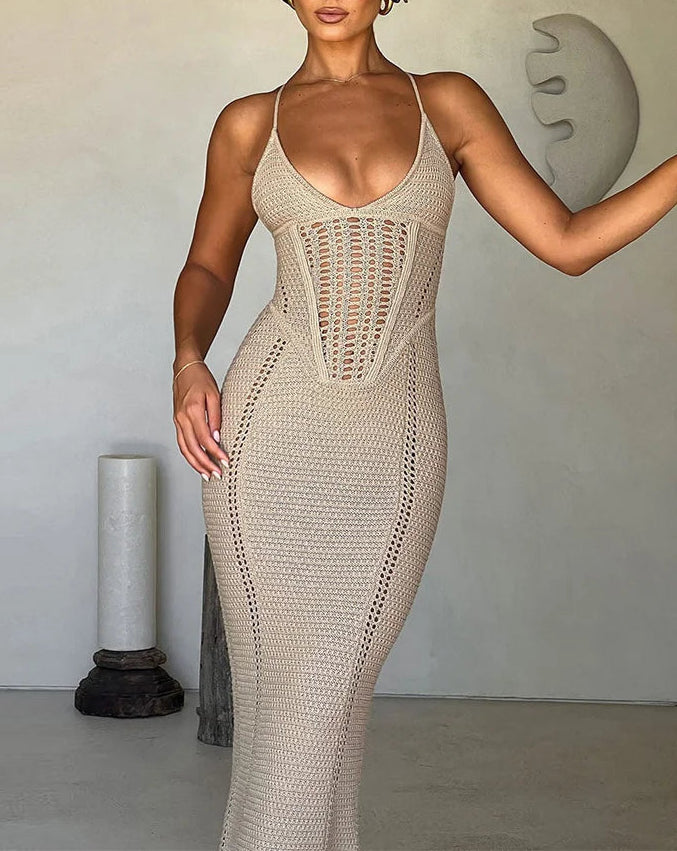 Vestido de Crochet con Recortes Calados Ref: 0283