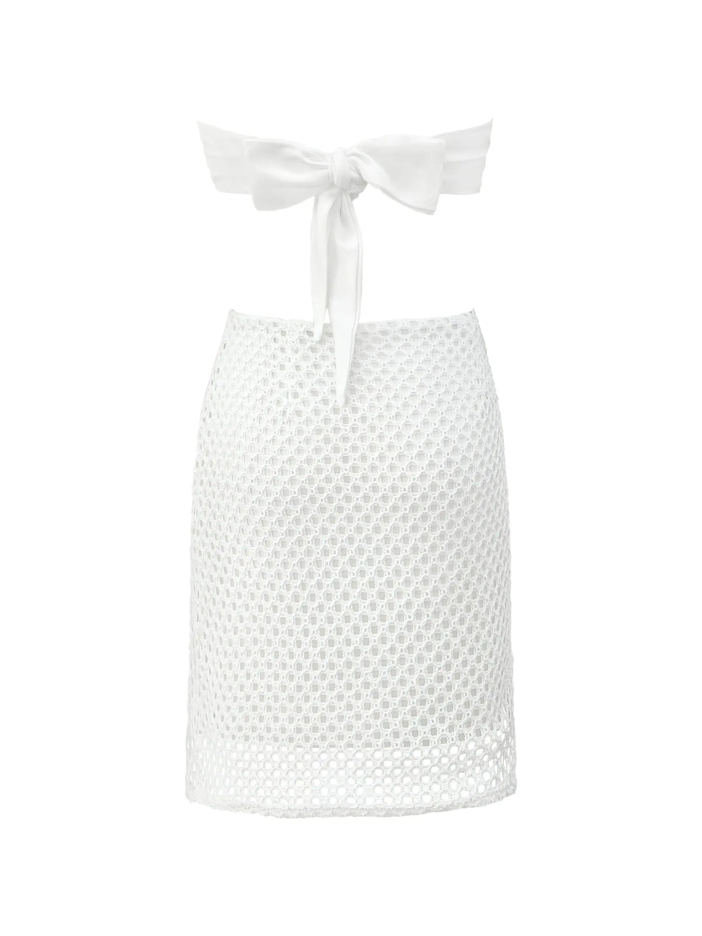 Vestido Corto con Detalles en Flores de Crochet Ref: 0352