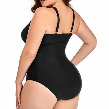 Enteriza Plus Size con Recortes Calados Ref: 0601