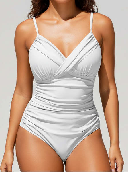 Enteriza con Escote en V Cruzado y Drapeados Ref: 0781