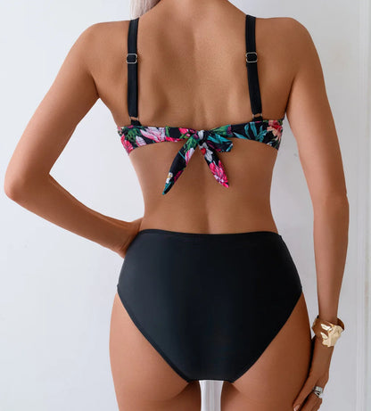 Bikini Estampado con Tirantes Anchos y Cintura Alta Ref: 0511