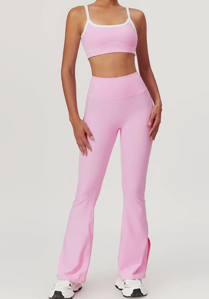 Conjunto Deportivo Top De Breteles Finos Y Calza Flare Ref: 1049