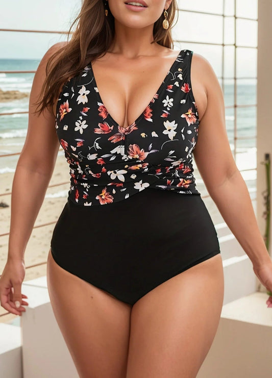 Enteriza Plus Size con Estampa Floral Ref: 0603