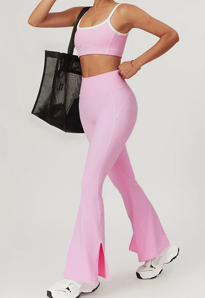 Conjunto Deportivo Top De Breteles Finos Y Calza Flare Ref: 1049