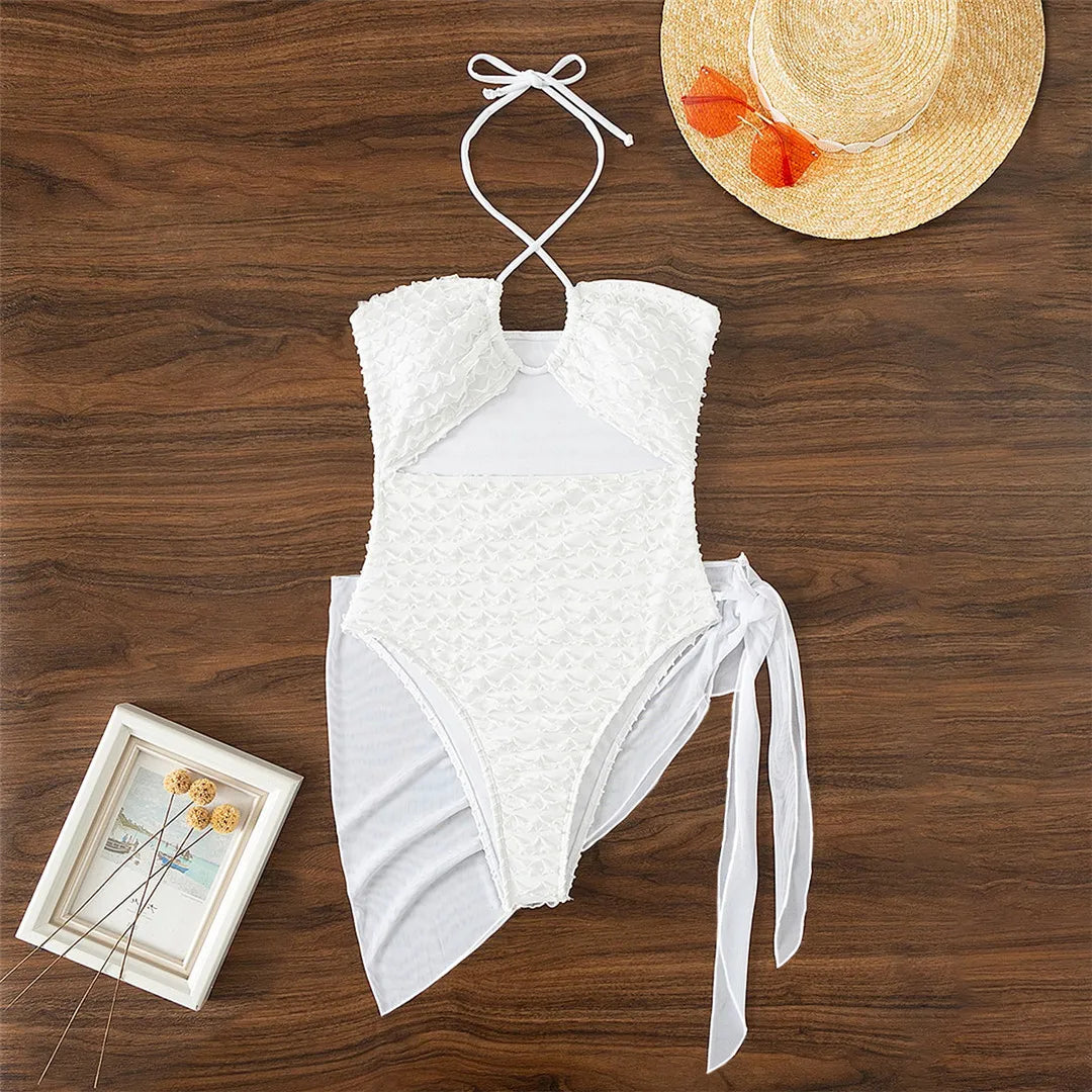 Conjunto Texturizado y Falda Corta con Lazo Ref: 0328