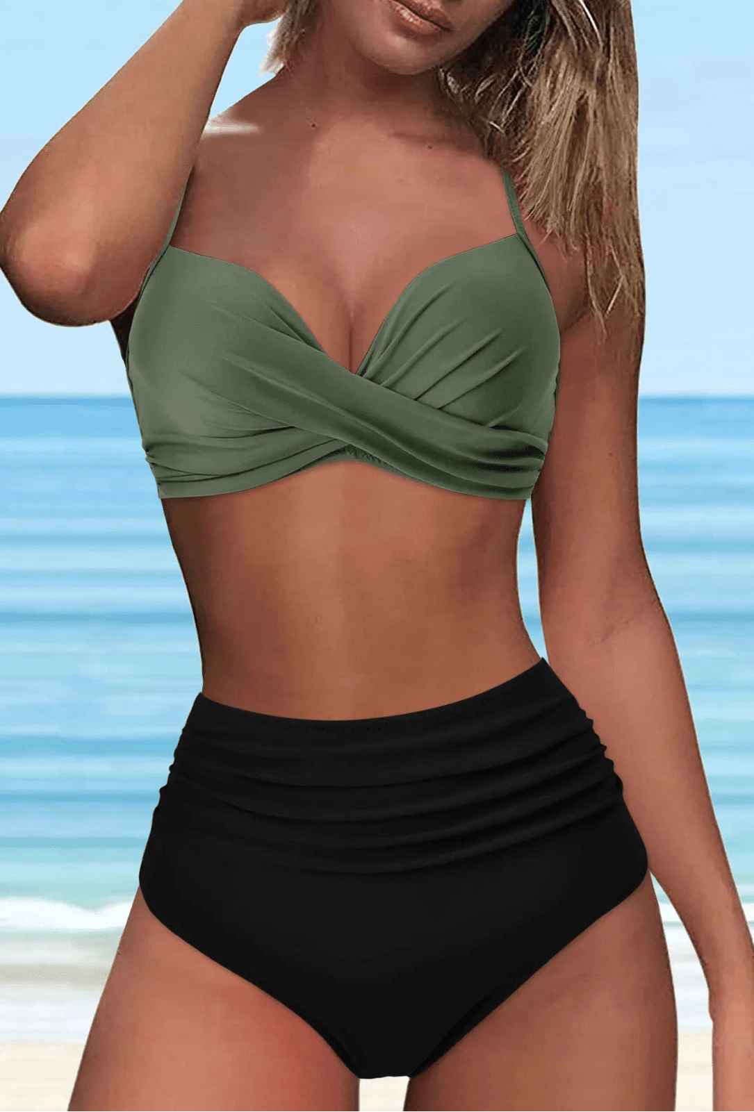 Bikini con Cintura Alta y Top Cruzado Ref. 0127 - Marea Bella Swimwear