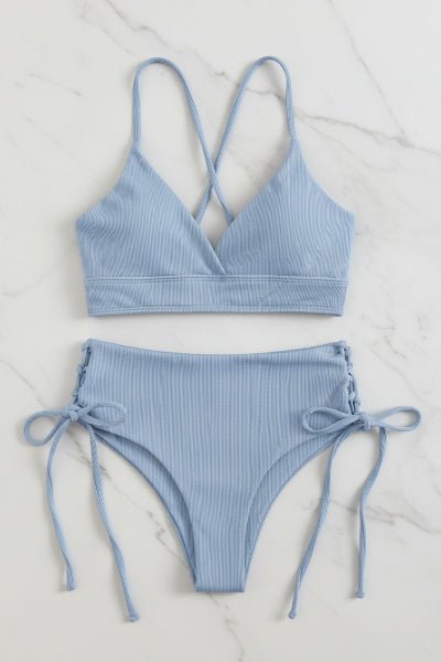 Bikini con Escote Triangular Espalda Cruzada y Ataduras Laterales Ref. 0737 - Marea Bella Swimwear