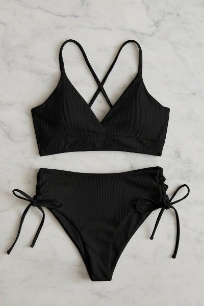 Bikini con Escote Triangular Espalda Cruzada y Ataduras Laterales Ref. 0737 - Marea Bella Swimwear