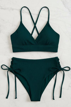 Bikini con Escote Triangular Espalda Cruzada y Ataduras Laterales Ref. 0737 - Marea Bella Swimwear