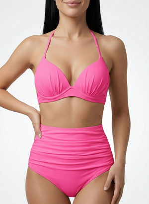 Bikini con Top Drapeado y Cintura Alta Ref. 0726 - Marea Bella Swimwear