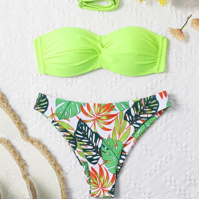 Bikini con Top Versátil y Estampa Tropical Ref. 0500 - Marea Bella Swimwear