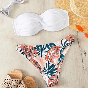 Bikini con Top Versátil y Estampa Tropical Ref. 0500 - Marea Bella Swimwear