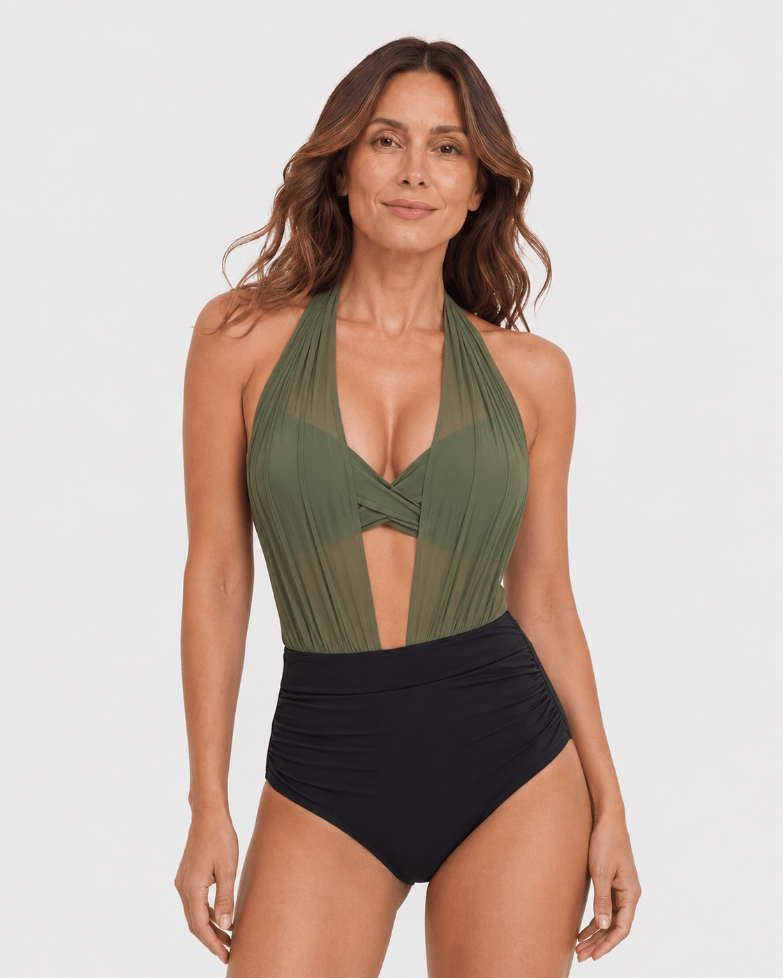 Bikini con Tul Superpuesto y Cintura Alta Ref. 0754 - Marea Bella Swimwear