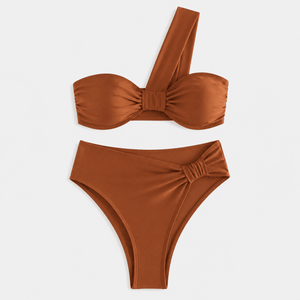 Bikini de Un Hombro con Detalle Torzado Ref. 0755 - Marea Bella Swimwear