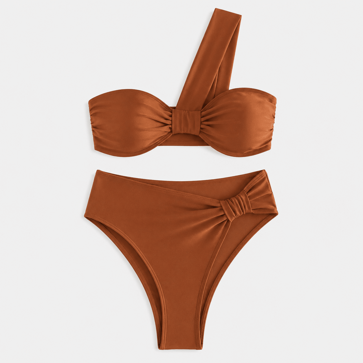 Bikini de Un Hombro con Detalle Torzado Ref. 0755 - Marea Bella Swimwear