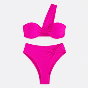 Bikini de Un Hombro con Detalle Torzado Ref. 0755 - Marea Bella Swimwear