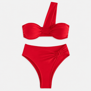 Bikini de Un Hombro con Detalle Torzado Ref. 0755 - Marea Bella Swimwear