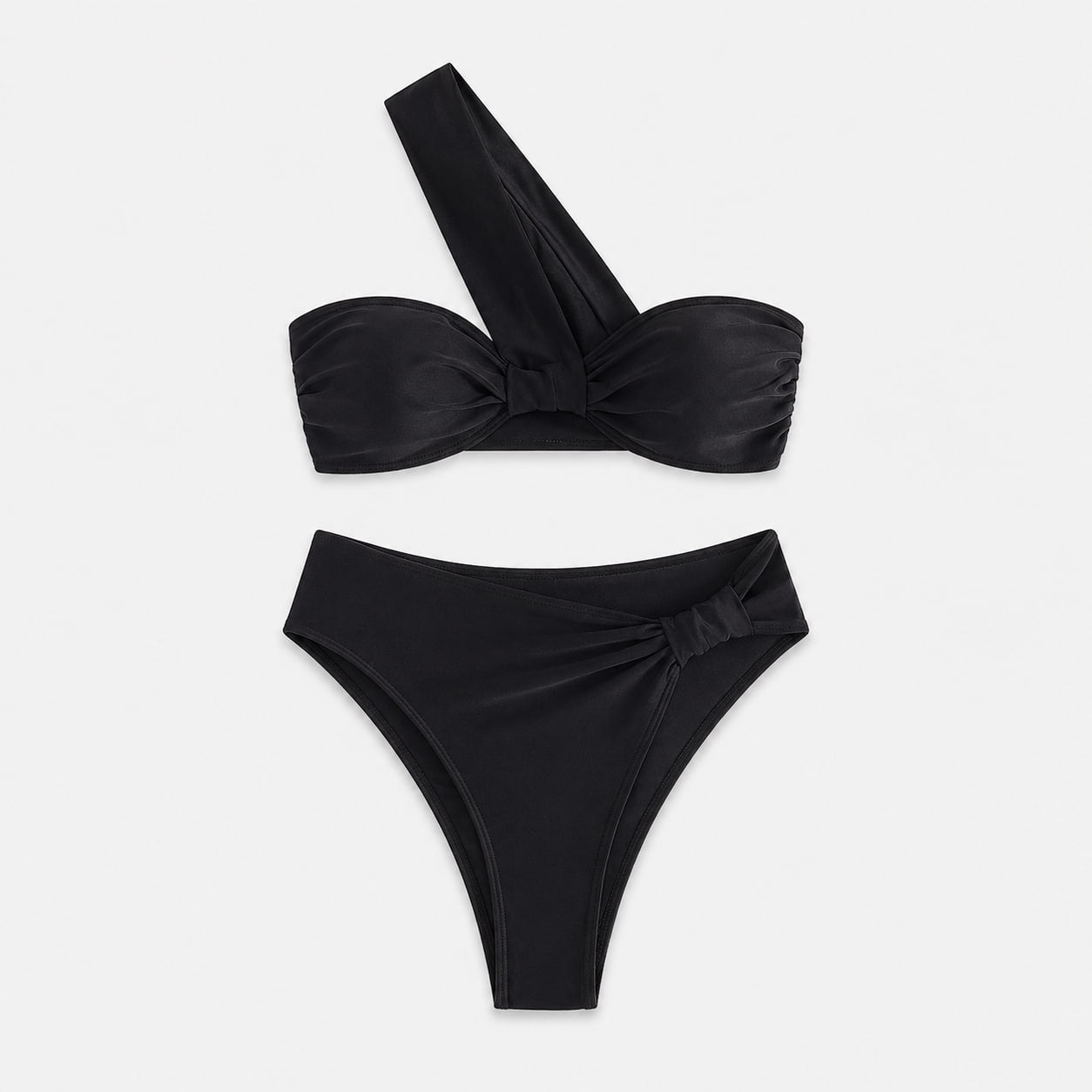 Bikini de Un Hombro con Detalle Torzado Ref. 0755 - Marea Bella Swimwear