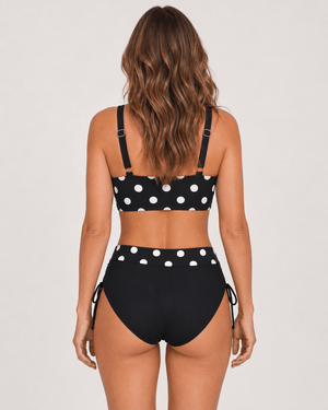 Bikini Estampa de Lunares y Top Cruzado con Cintura Alta Ref. 0751 - Marea Bella Swimwear