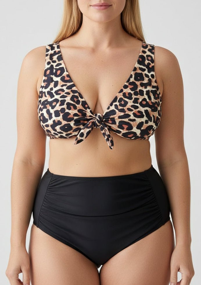 Bikini Plus Size Animal Print con Drapeado Frontal Ref. 0706 - Marea Bella Swimwear
