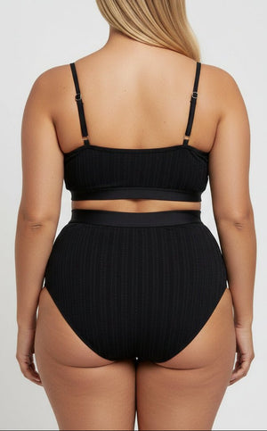 Bikini Plus Size Canalé con Cintura Alta Ref. 0703 - Marea Bella Swimwear