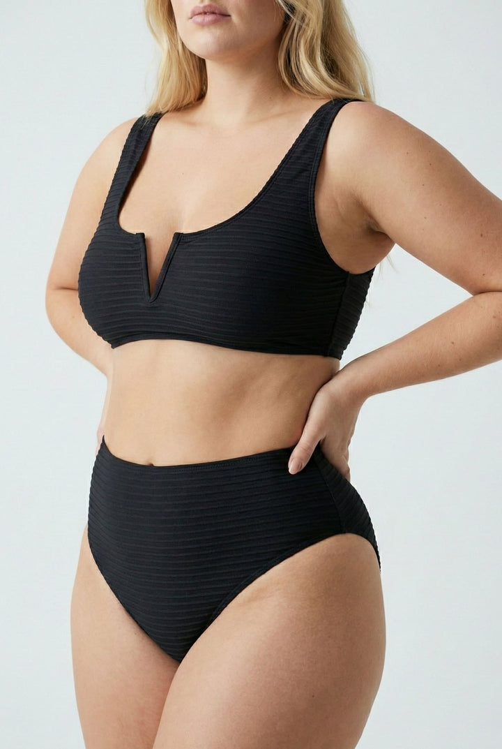 Bikini Plus Size con Cintura Alta y Escote en V Ref. 0655 - Marea Bella Swimwear