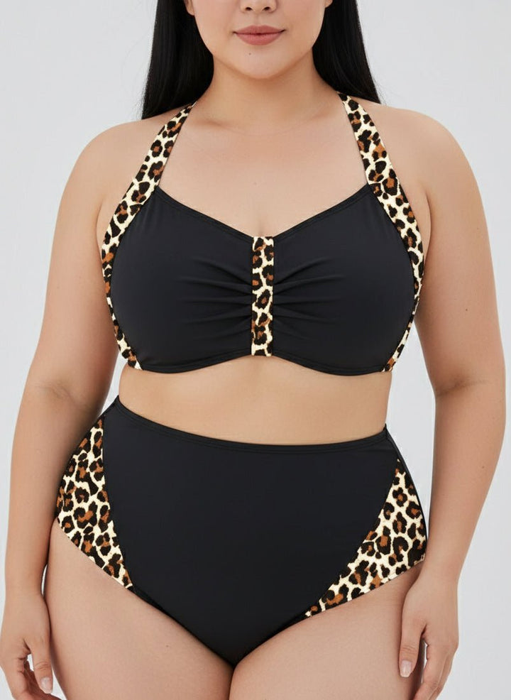 Bikini Plus Size con Detalles Estampados en Animal Print Ref. 0704 - Marea Bella Swimwear