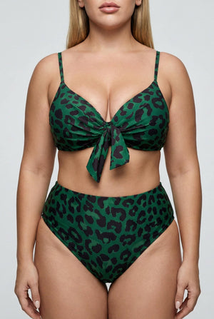 Bikini Plus Size con Estampado Animal Print y Lazo Frontal Ref. 0702 - Marea Bella Swimwear