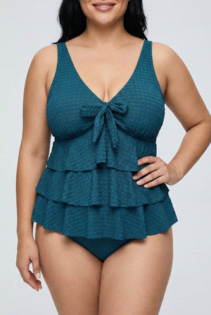 Bikini Plus Size con Volados y Lazo Frontal Ref. 0659 - Marea Bella Swimwear
