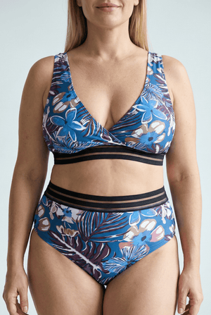 Bikini Plus Size Estampado con Detalle Calado en Tul Ref. 0657 - Marea Bella Swimwear