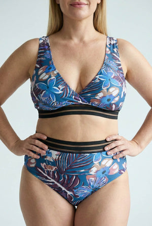 Bikini Plus Size Estampado con Detalle Calado en Tul Ref. 0657 - Marea Bella Swimwear