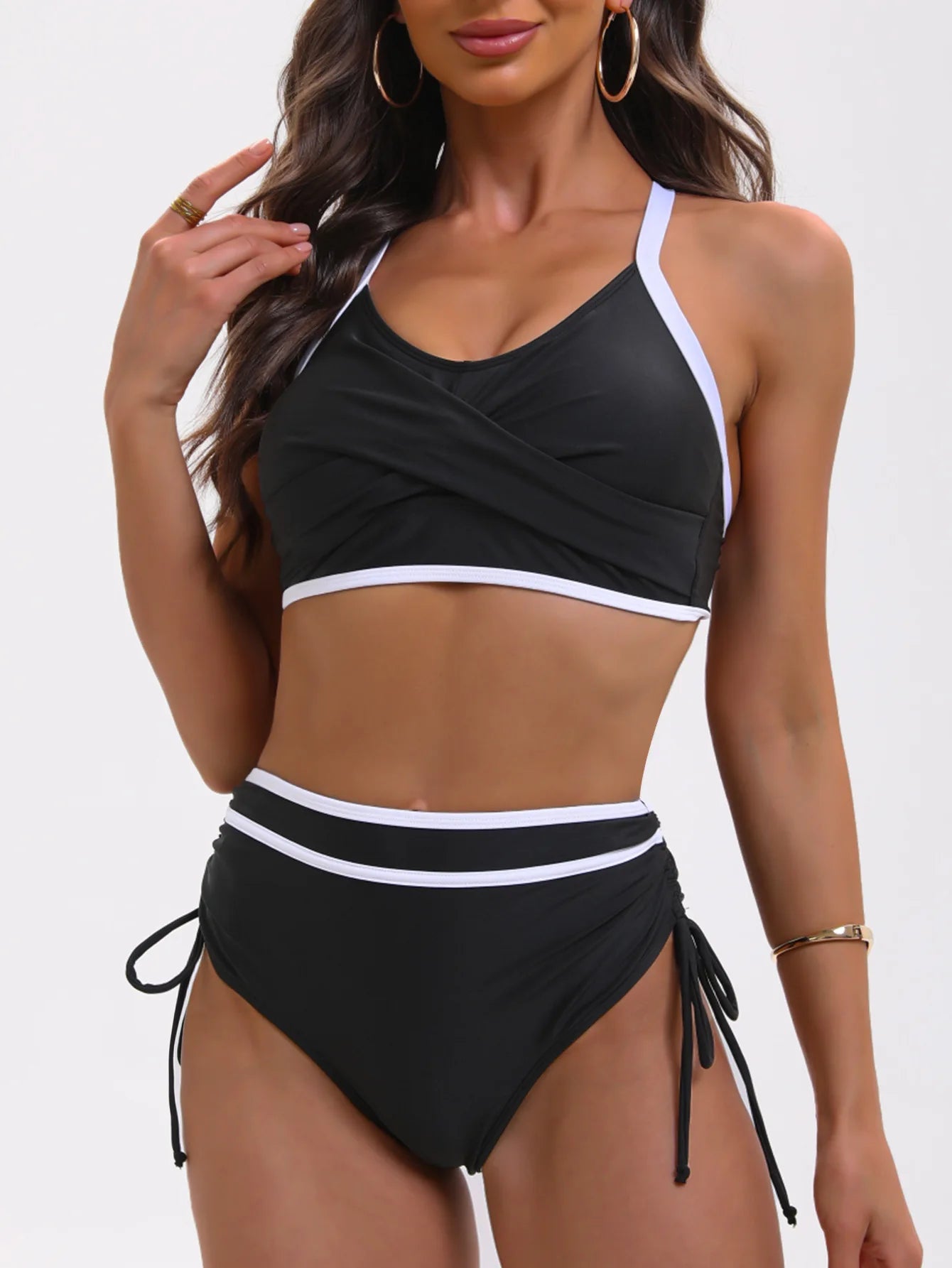 Bikini Top Nadador con Cintura Alta Ref. 0753 - Marea Bella Swimwear