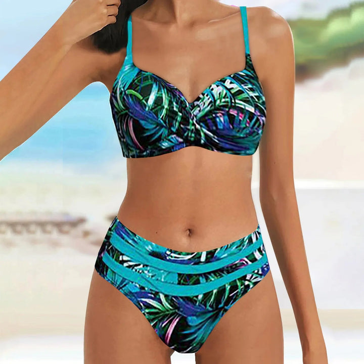 Bikini Tropical con Franjas Horizontales Ref. 0530 - Marea Bella Swimwear