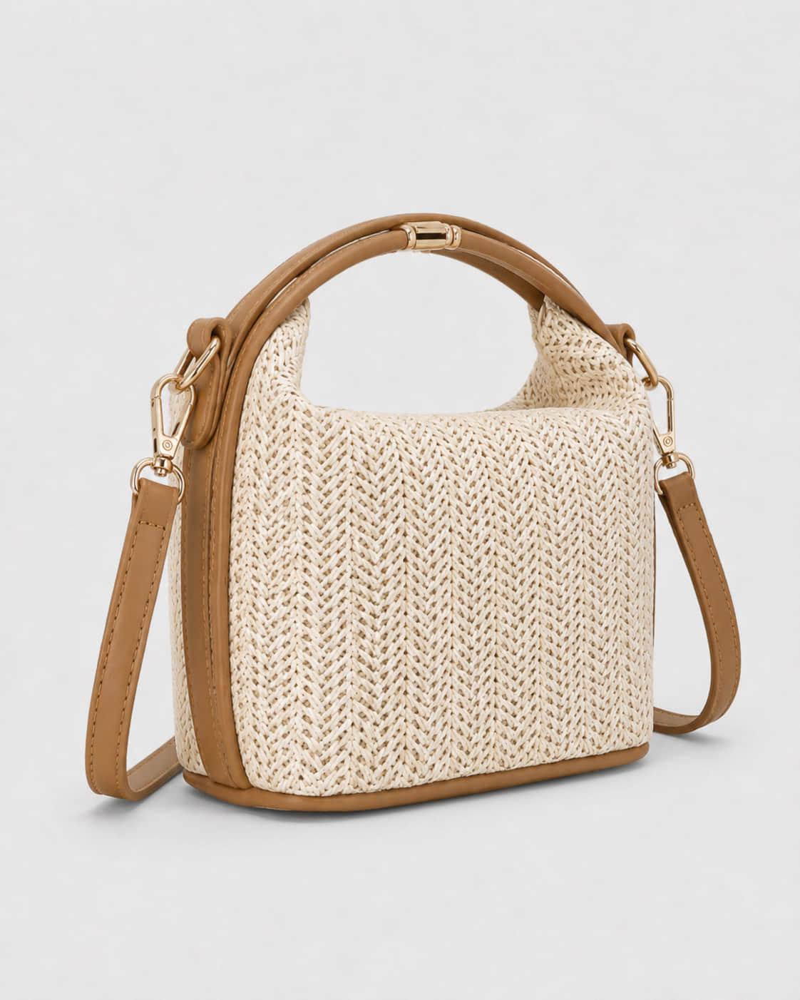Bolso Bandolera con Asa Arqueada y Trama Chevron Ref. 0825 - Marea Bella Swimwear