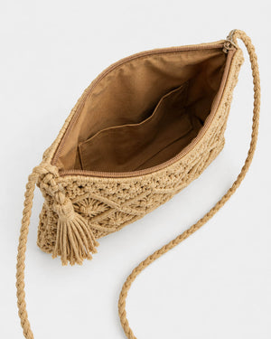 Bolso Bandolera con Diseños en Relieve y Borla Ref. 0820 - Marea Bella Swimwear