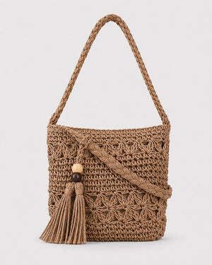 Bolso Bandolera de Macramé con Borla Lateral Ref. 0822 - Marea Bella Swimwear