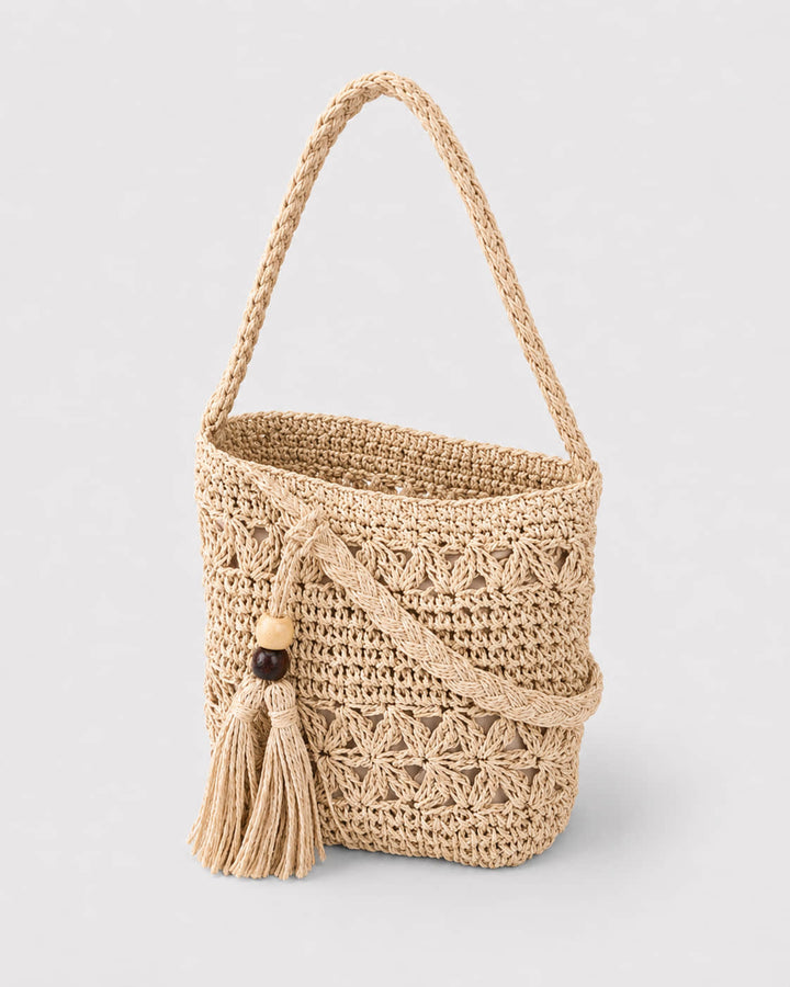 Bolso Bandolera de Macramé con Borla Lateral Ref. 0822 - Marea Bella Swimwear